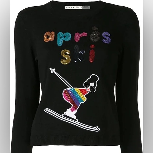 Alice + Olivia Black Après Ski Sweater - Picture 3 of 3